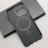 Husa fibra de carbon MagSafe aramid kevlar, metal camera- ROSU Z